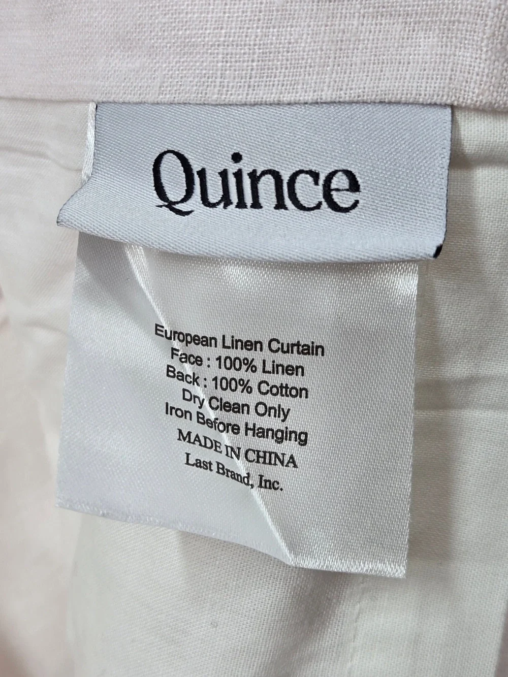NWT QUINCE Set Of 2 48x96 European Linen Curtains Vintage Blush 9016
